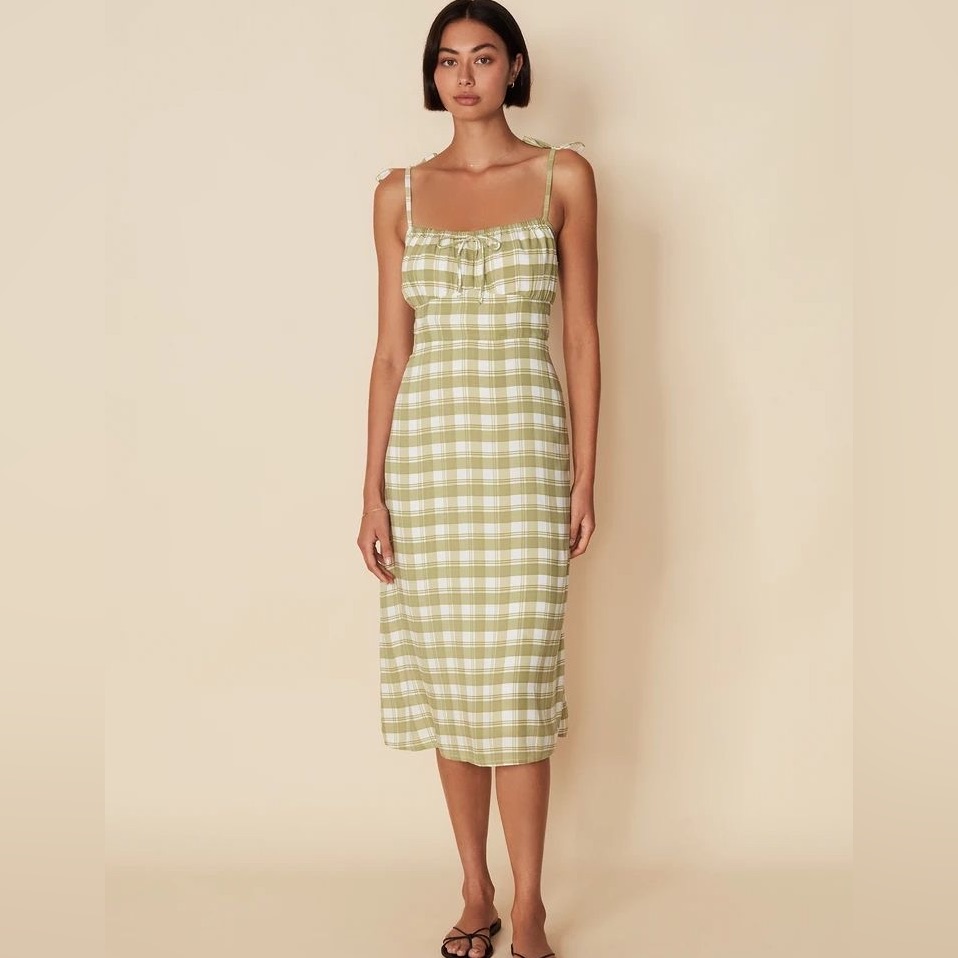 Faithfull The Brand Raven Midi Dress Check Print